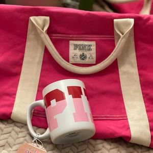 victoria secret pink duffle bag & mug